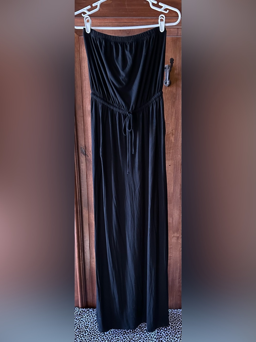 Old Navy Black Strapless Maxi Dress with Drawstring Waist